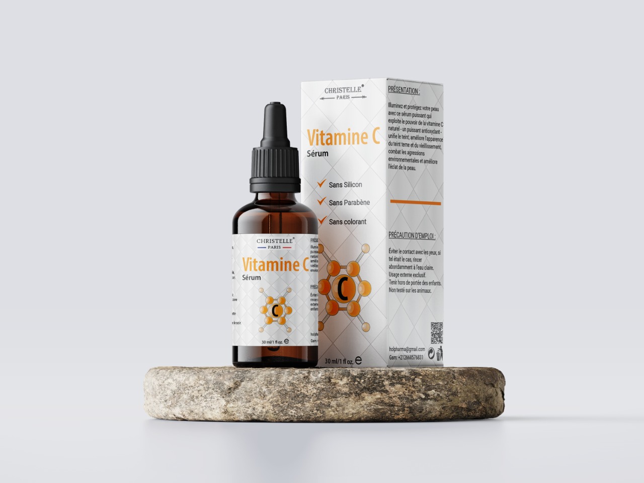 CHRISTELLE PARIS Sérum vitamine C anti-rides anti-âge acide blanchiment de peau