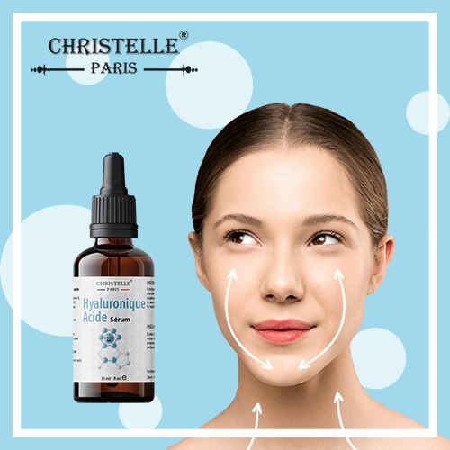 CHRISTELLE PARIS Sérum Visage BIO stimule l’Acide Hyaluronique – Hautement Dosé – serum Anti-Âge – Soin Naturel